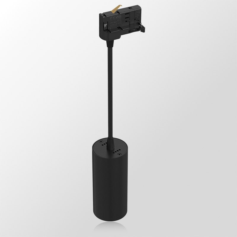 F1M modular LED track light, 10 W, suspended, black finish