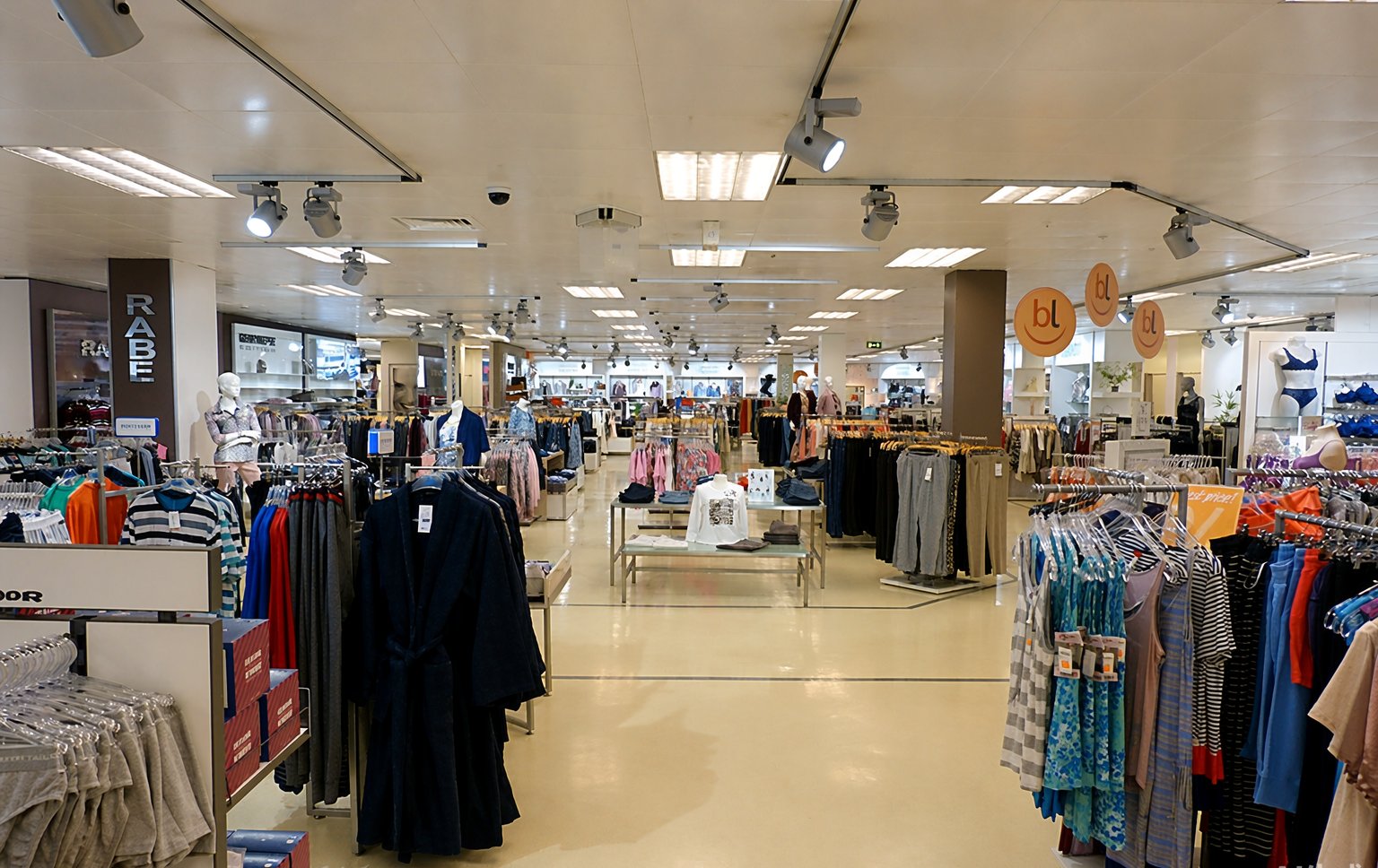 Fashion retail — accent lighting on garment walls